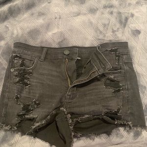 Black jean shorts
